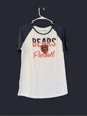 Fanatics White & Navy Bears Football Raglan Tee - Youth